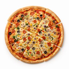 Pizza isolate on white background. Generative AI,